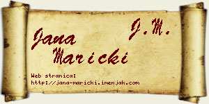 Jana Maricki vizit kartica